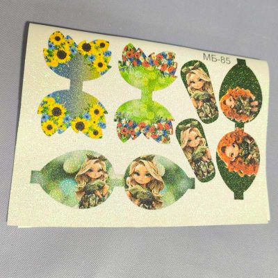 Экокожа мелкий глиттер Готовый бантик Защитница А5 УЦЕНКА