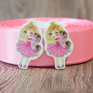 Кабошон Серединка Девочка с розовым единорогом Сб-597