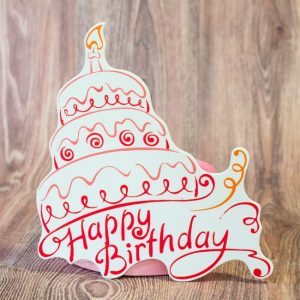 Декор Топпер пластиковый полноцветный Happy Birthday большой торт Топп-8