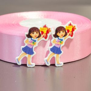 Кабошон Серединка Школьница с колокольчиком