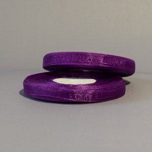 Лента органза 9 мм фиолетовый за 5 м ЛО09-034