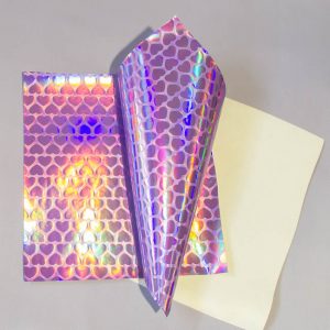 Кожа Экокожа Сердца хамелеон сиреневый Кожа-157