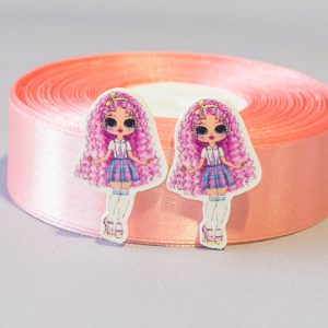Кабошон Серединка кукла LOL ЛОЛ сестричка школьница с розовыми волосами Сб-LOL-112