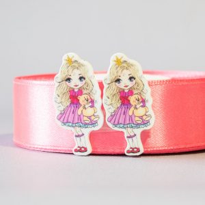 Кабошон Серединка Девочка с мишкой Сб-557