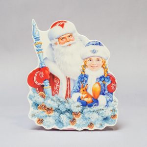 Декор Топпер пластиковый полноцветный Дед мороз и Снегурочка Топп-28