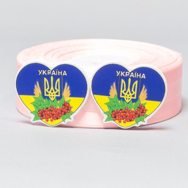 Заготовка для значка Сердце Украина и калина