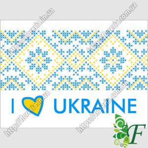 Бирка открытка 5 х 7 см Голубая вышиванка за 100 шт