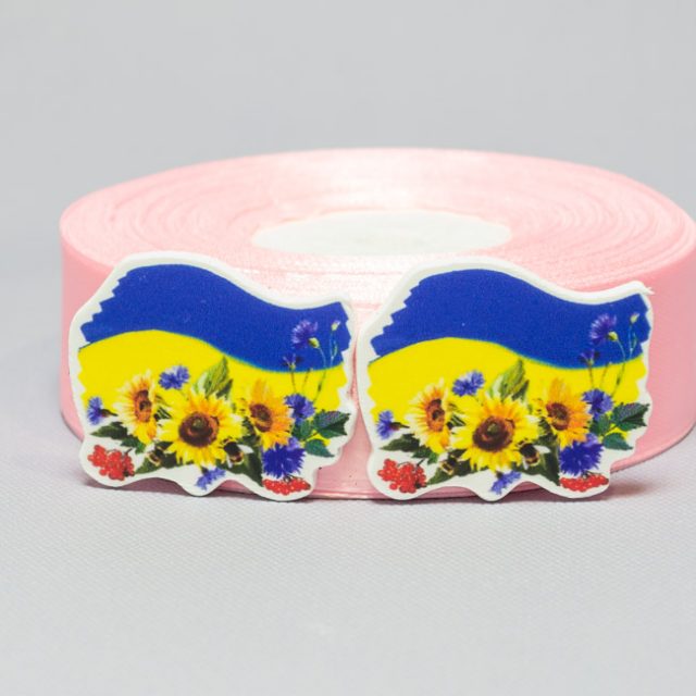 Кабошон Серединка Флаг с цветами