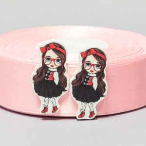 Кабошон Серединка Школьница в очках
