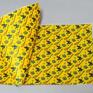 Экокожа глиттер принт Хеллоуин Метла и шляпа МП-171