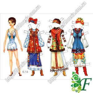 Выбор материала для принта кукла Украинка за лист А4 К-14
