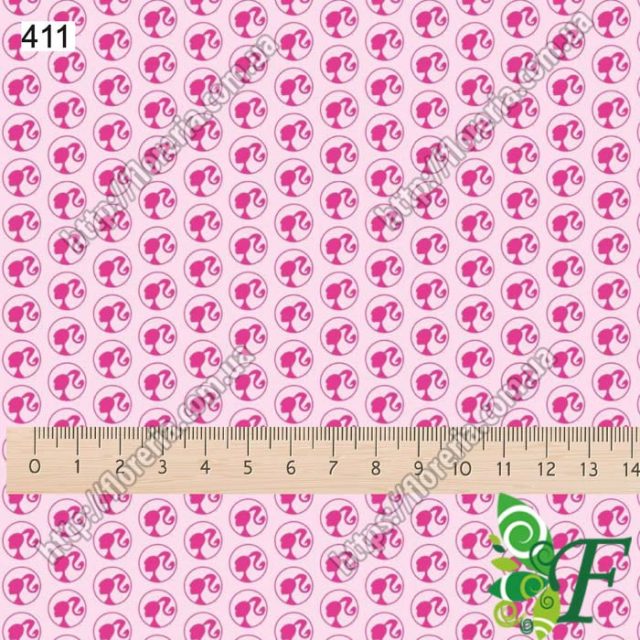 Выбор материала для принта Барби логотип на розовом МП-411