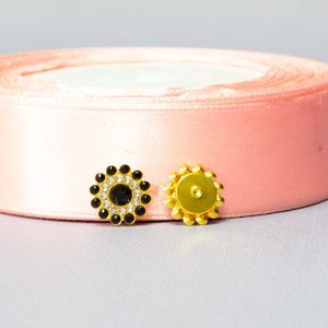 Кабошон Подсолнух черный за 10 шт