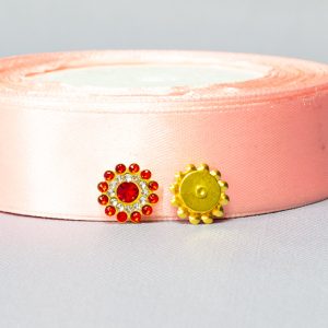 Кабошон Подсолнух красный за 10 шт