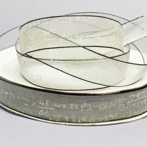 Лента органза Школьная за 3 м. серый
