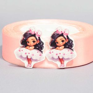 Кабошон Серединка Модница розовый бант