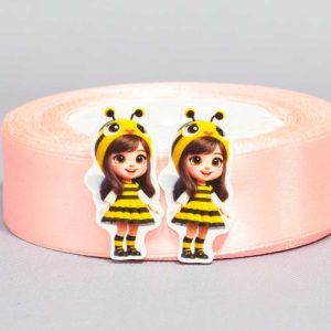 Кабошон Серединка Девочка пчелка брюнетка