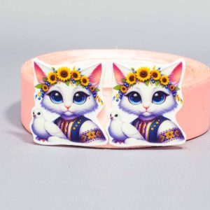 Кабошон Серединка Кошка с голубем мира