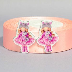 Кабошон Серединка Тильда в розовой юбке БРАК