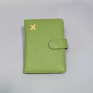 Обложка для паспорта на кнопке оливковый