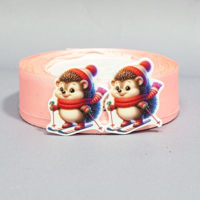 Кабошон Серединка Ежик на лыжах