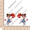 ТермоНаклейки Девочка с шариками - сердечками за 2 шт