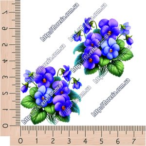ТермоНаклейки Букет фиалок за 2 шт
