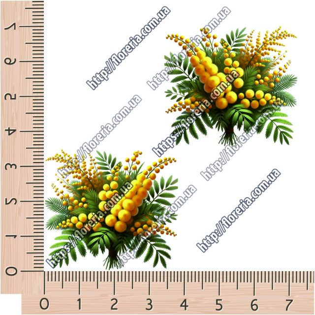 ТермоНаклейки Букет мимозы за 2 шт