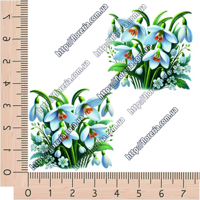ТермоНаклейки Букет подснежников за 2 шт