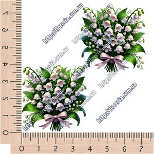 ТермоНаклейки Букет ландышей с лентой за 2 шт