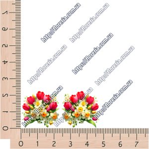 ТермоНаклейки Букет тюльпаны и нарциссы за 2 шт