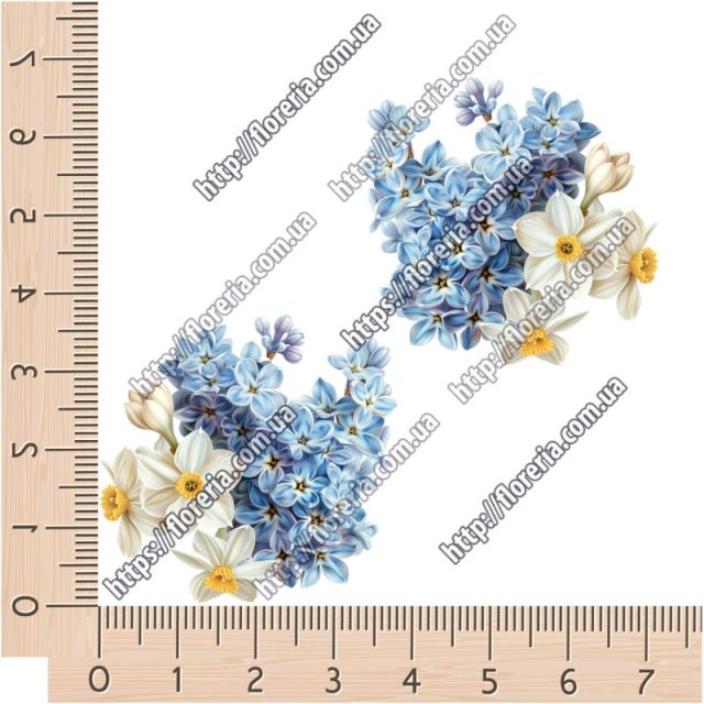 ТермоНаклейки Букет сирень и нарциссы за 2 шт