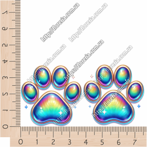 ТермоНаклейки Радужные лапки с золотым за 2 шт