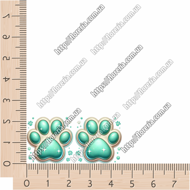 ТермоНаклейки Мятные лапки за 2 шт