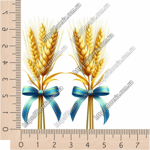 ТермоНаклейки Букет колосков с синей лентой за 2 шт