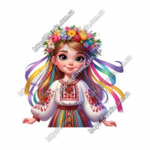Кабошон Серединка Украинка цветные ленты половинка