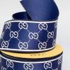 Лента атласная под бренд GG 4 см черная за 1 м.