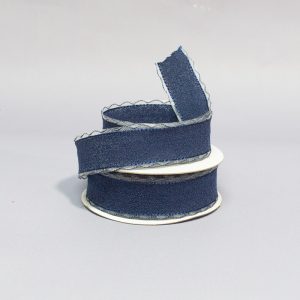 Лента под Лен 2,5 см синяя за 1 м.