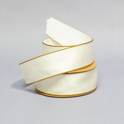 Лента Нежный шелк 3,8 см белый за 1 м.