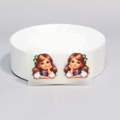 ТермоНаклейки Школьница за партой с бантом за 2 шт