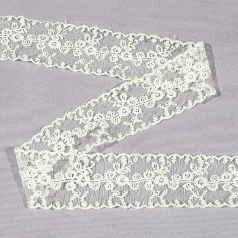 Кружево двухстороннее Веточки за 1 м.