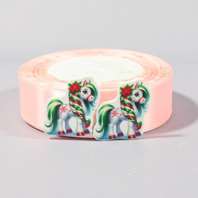 Кабошон Серединка Лошадь коса красно-зеленая