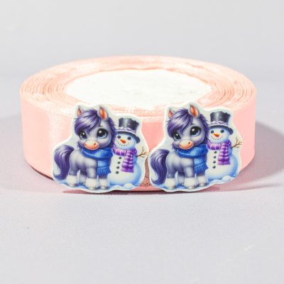Кабошон Серединка Лошадь и снеговик