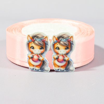 Кабошон Серединка Лошадь с елочным шаром
