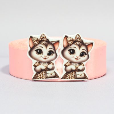 Кабошон Серединка Кошечка в леопардовом платье