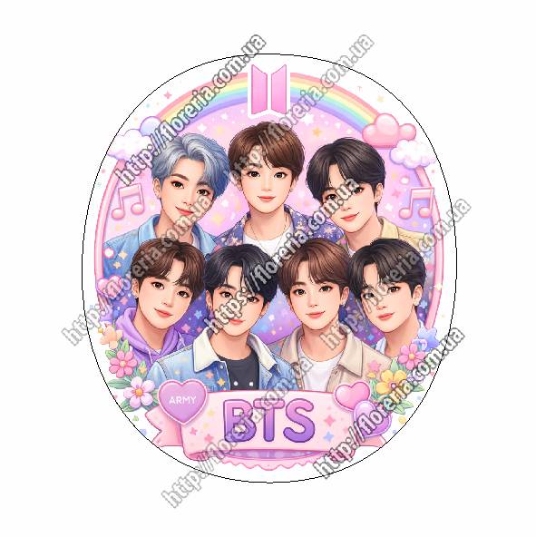 Заготовка для значка BTS овальный