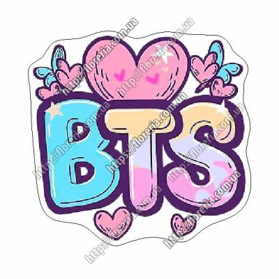 Заготовка для значка BTS лого с сердечками