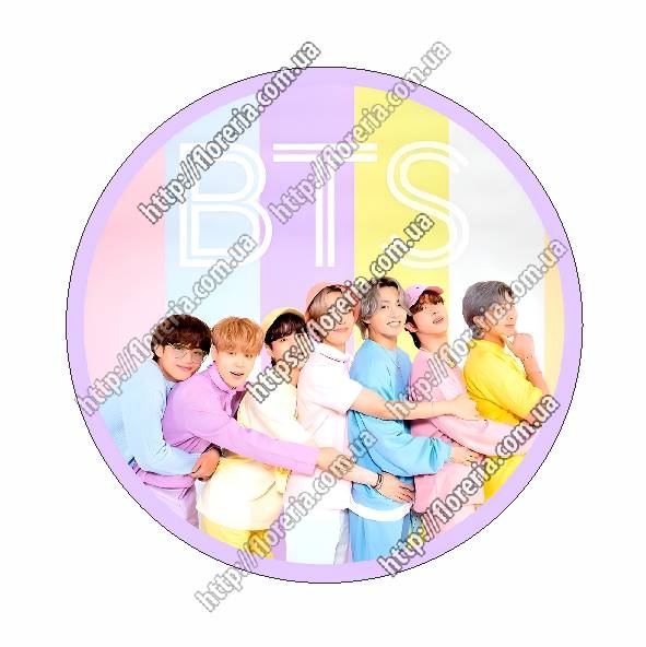 Заготовка для значка круглая BTS радужный фон