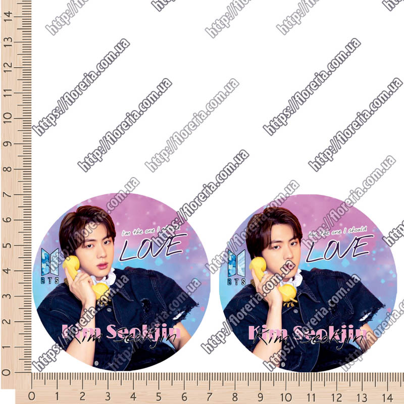 ТермоНаклейки БТС BTS цветной круг 7 см №3 за 2 шт