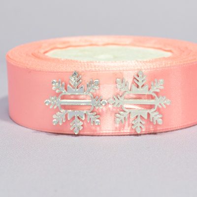 Декор зеркальный акрил Пряжка Мини Снежинка прямоугольник серебро